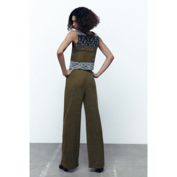 Multicolor Zara Open-Stitch Crochet Round Neck Sleeveless Knit Top (NWT) - Picture 7 of 8